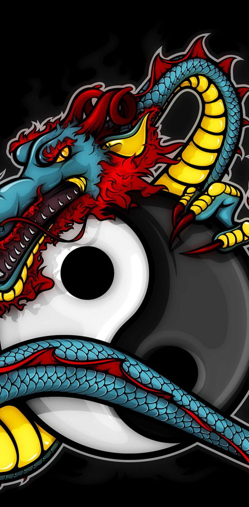Dragon Yin Yang by ____S - on ZEDGEâ, Dragon Yin Yang iPhone HD phone wallpaper